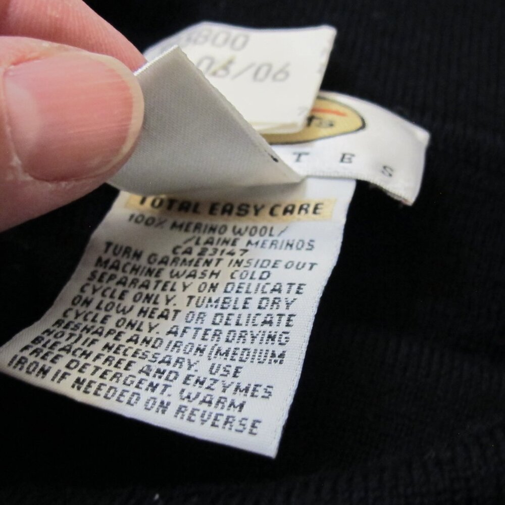 Talbot’s Black Merino Wool Split Neck Sweater Pl - image 2